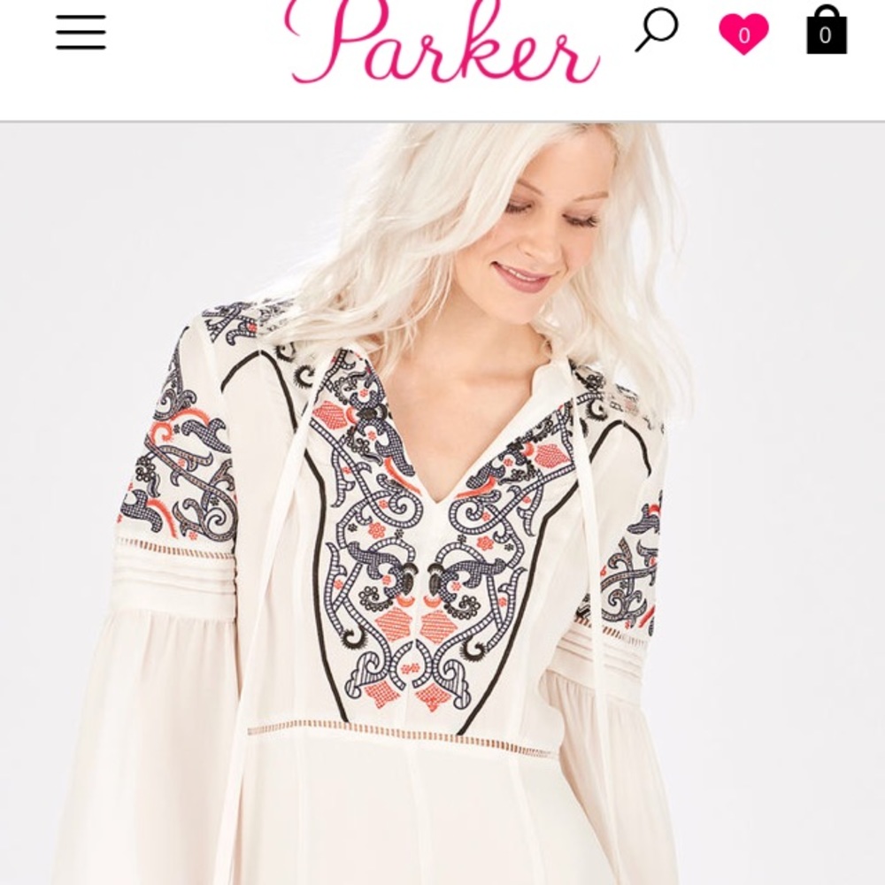 Parker dress 100% silk shell 97% polyester lining